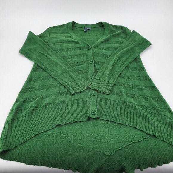 ANTHROPOLOGIE LEFT OF CENTER sz XS VALONIA green asymmetrical cardigan - Picture 4 of 9